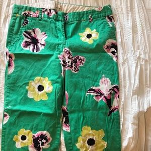 J Crew floral linen pants